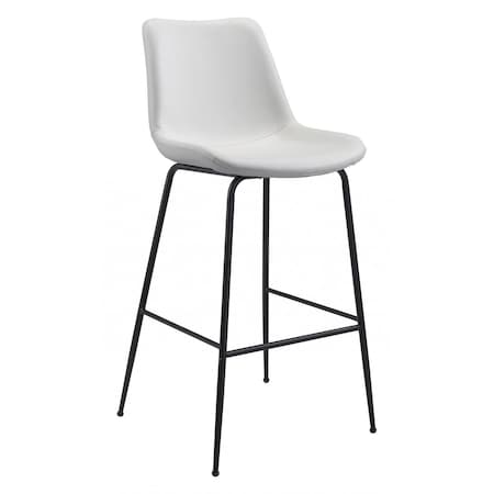 Homeroots Top Shelf Modern Rugged Bar Chair White & Black 396392